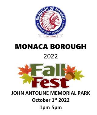 Monaca Boro Fall Fest Flyer